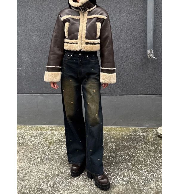 EMODA「ショートフェイクムートンブルゾン」|ブルゾン・スタジャン|