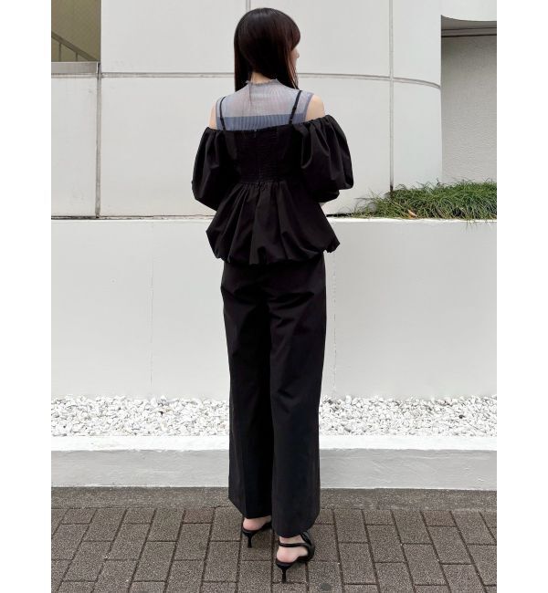 MERCURYDUO「タフタバルーンペプラムロンパース」|オールインワン|