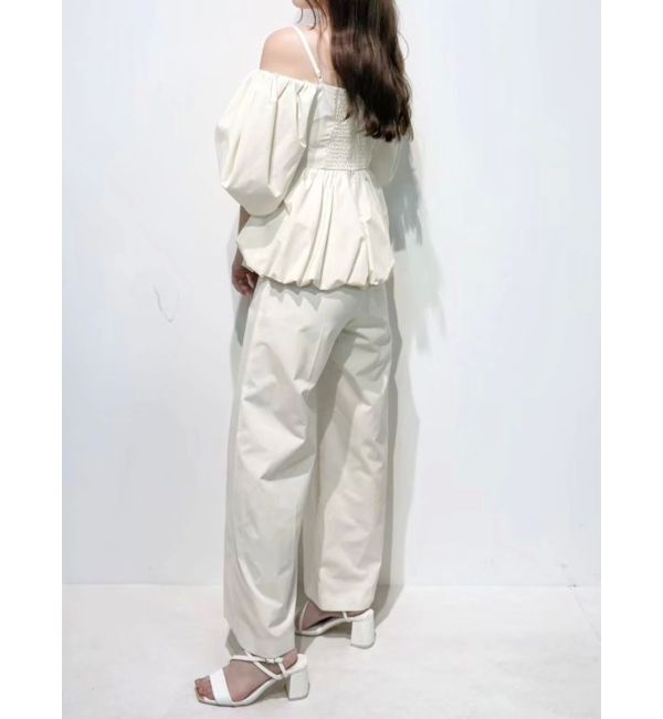 MERCURYDUO「タフタバルーンペプラムロンパース」|オールインワン|