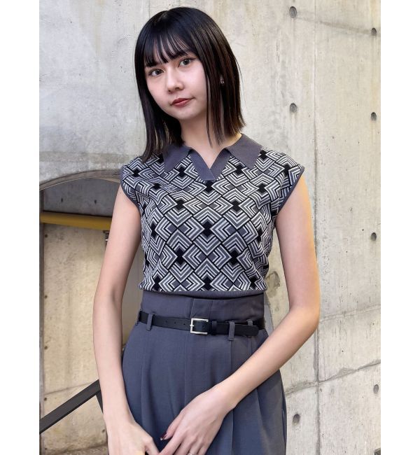 MURUA「ジオメトリックニットタンク」|タンクトップ|