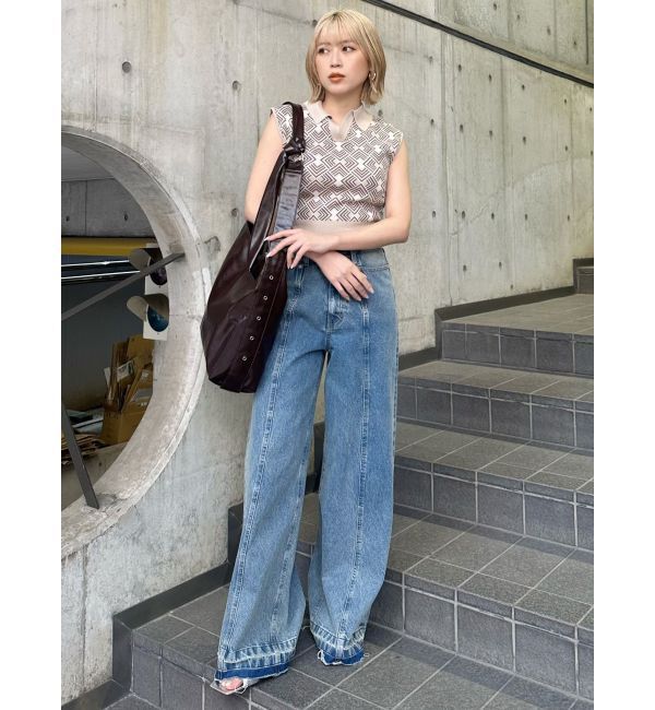 MURUA「ジオメトリックニットタンク」|タンクトップ|