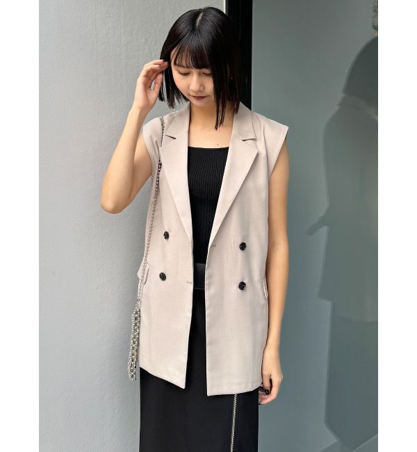MURUA「バックベルトテーラードジレ【セットアップ着用可】」|ベスト・ジレ|