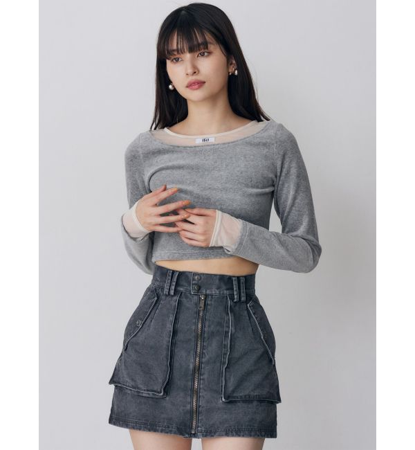 MURUA「シアードッキングベロアトップス」|Tシャツ・カットソー|