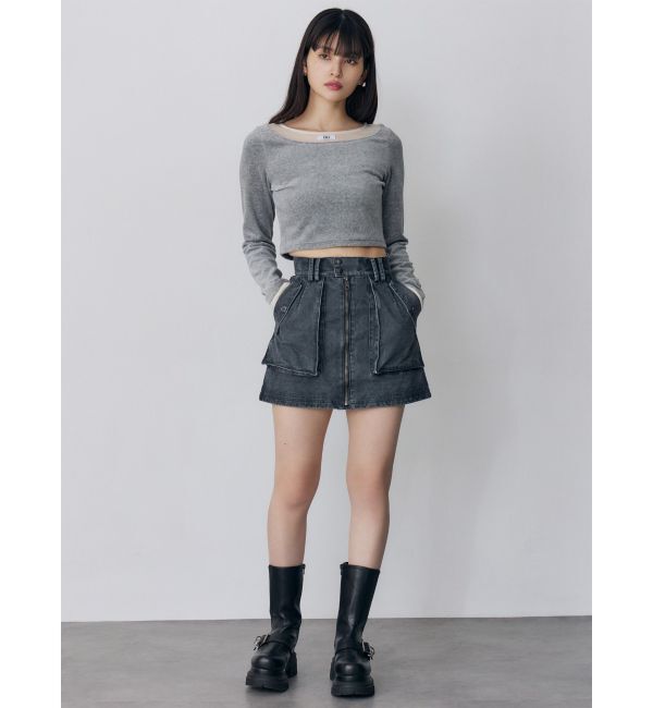 MURUA「シアードッキングベロアトップス」|Tシャツ・カットソー|