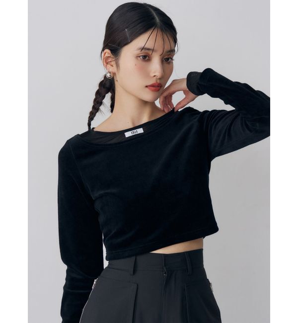 MURUA「シアードッキングベロアトップス」|Tシャツ・カットソー|