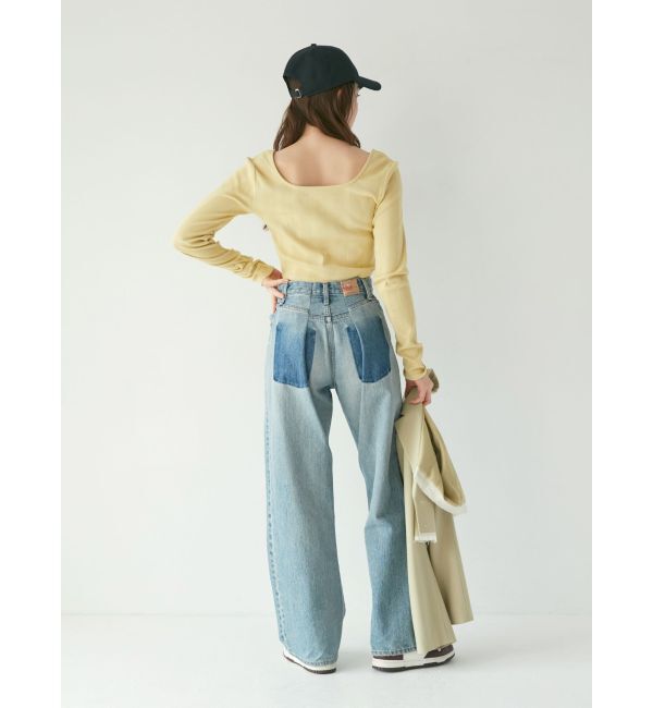 Ungrid「スクエアネックショートロングスリーブTee」|Tシャツ・カットソー|