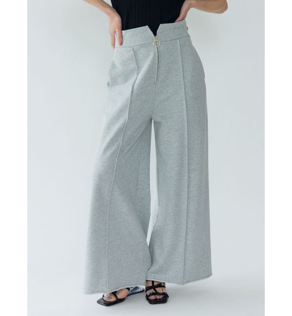 LAGUNAMOON「ZIPスウェットワイドフレアパンツ」|その他|ライトグレー