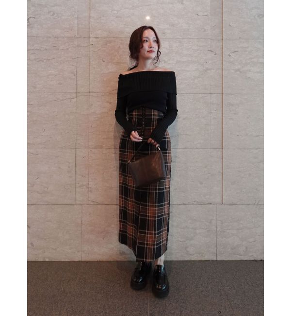 LAGUNAMOON「ロービングチェックナロースカート」|スカート|