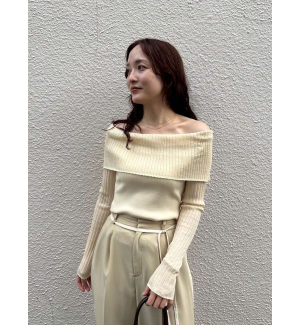 LAGUNAMOON「シアーオフショルニットプルオーバー」|ニット・セーター|