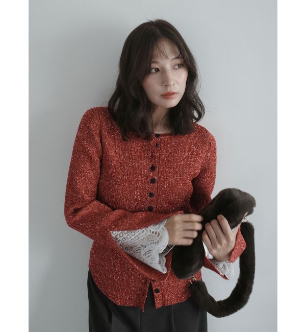 LAGUNAMOON「レーススリーブニットプルオーバー」|ニット・セーター|