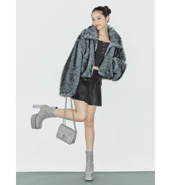 EVRIS「フェイクファーショートブルゾン」|ブルゾン・スタジャン|