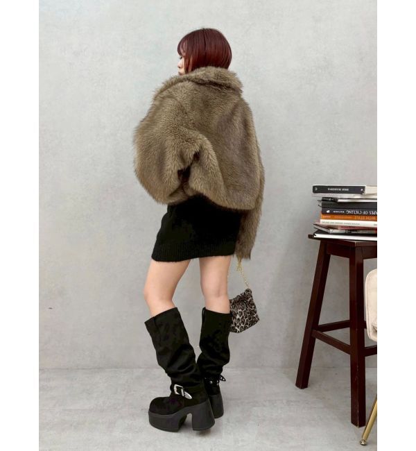 EVRIS「フェイクファーショートブルゾン」|ブルゾン・スタジャン|