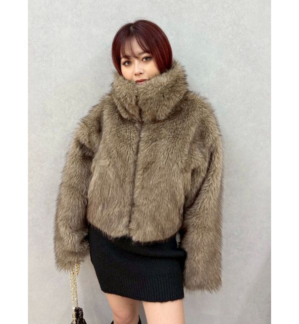 EVRIS「フェイクファーショートブルゾン」|ブルゾン・スタジャン|