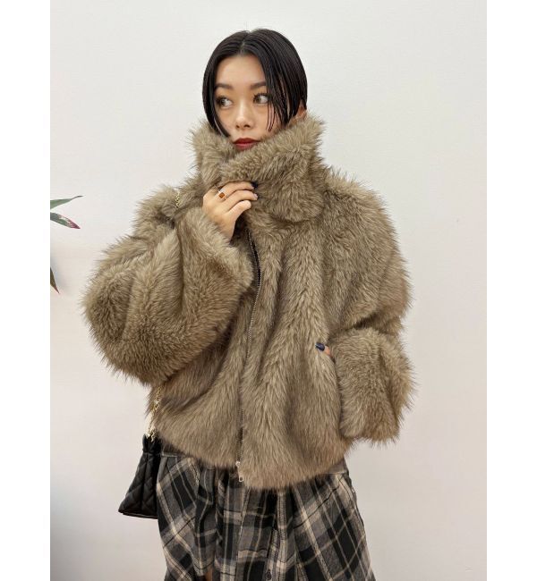 EVRIS「フェイクファーショートブルゾン」|ブルゾン・スタジャン|