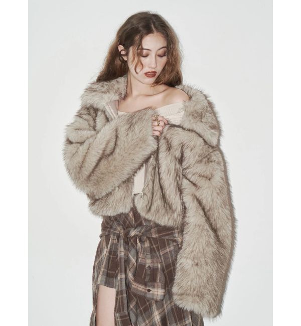 EVRIS「フェイクファーショートブルゾン」|ブルゾン・スタジャン|