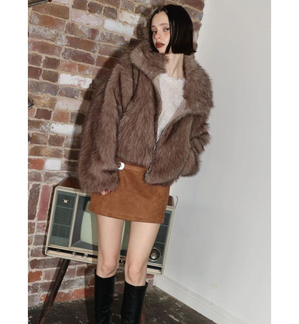 EVRIS「フェイクファーショートブルゾン」|ブルゾン・スタジャン|