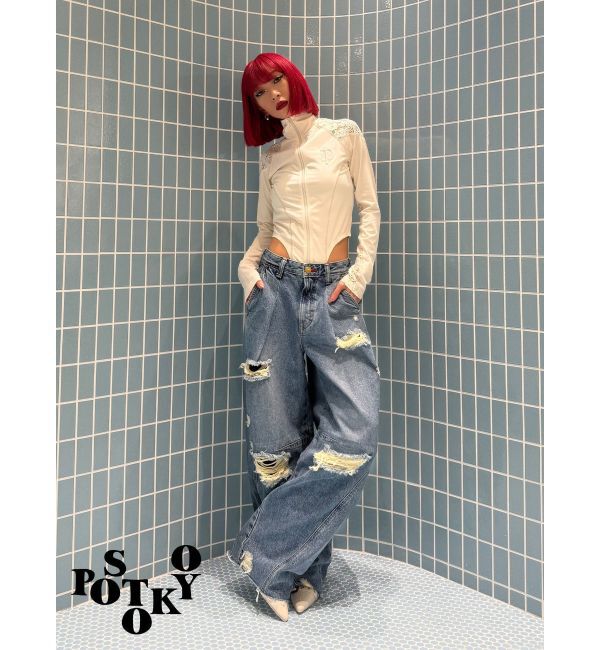 jouetie「【Something &times;PosTokyo】PANEL BALLON WIDE DENIM」|デニム|