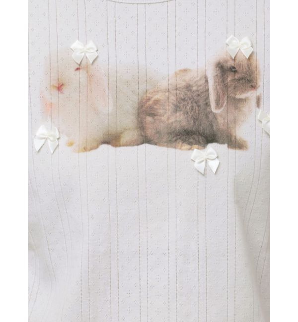 merry jenny「ラビットribbon Tシャツ」|Tシャツ・カットソー|