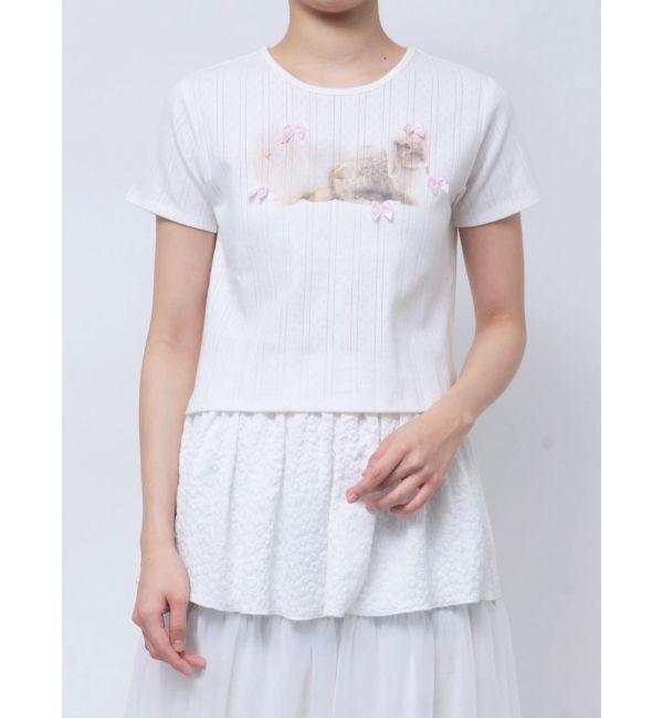 merry jenny「ラビットribbon Tシャツ」|Tシャツ・カットソー|
