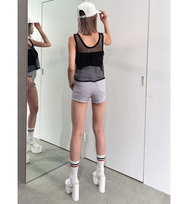 GYDA「メッシュラインストーントップス」|タンクトップ|