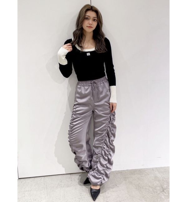 GYDA「サテンギャザーワイドパンツ」|その他|