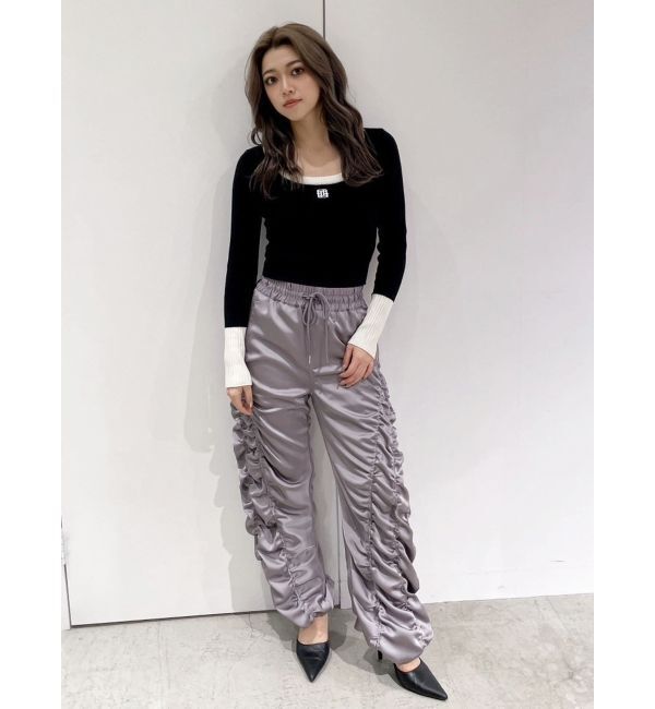 GYDA「サテンギャザーワイドパンツ」|その他|