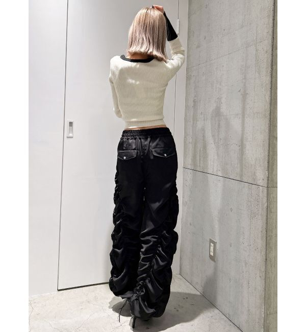 GYDA「サテンギャザーワイドパンツ」|その他|