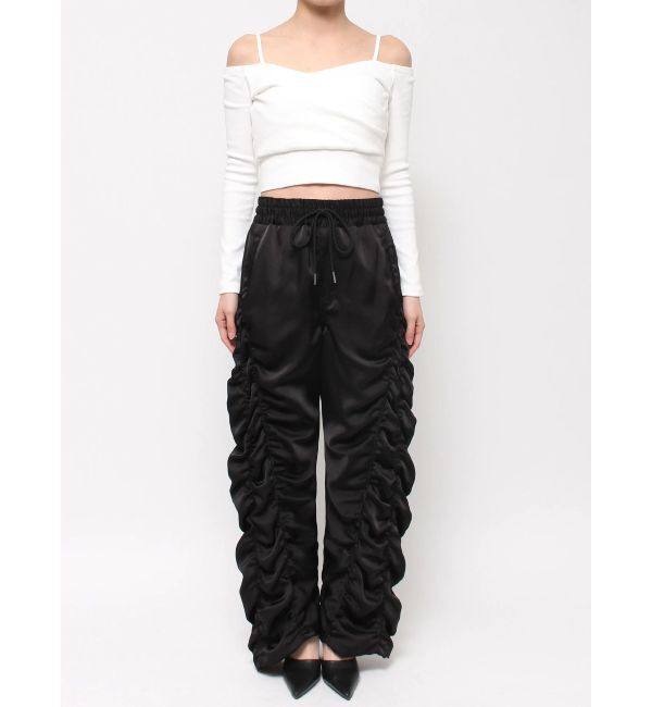 GYDA「サテンギャザーワイドパンツ」|その他|