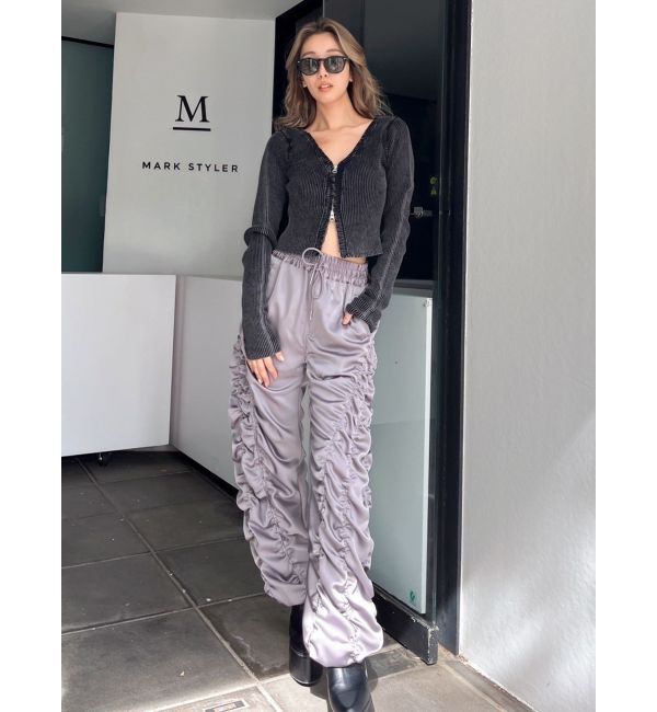 GYDA「サテンギャザーワイドパンツ」|その他|