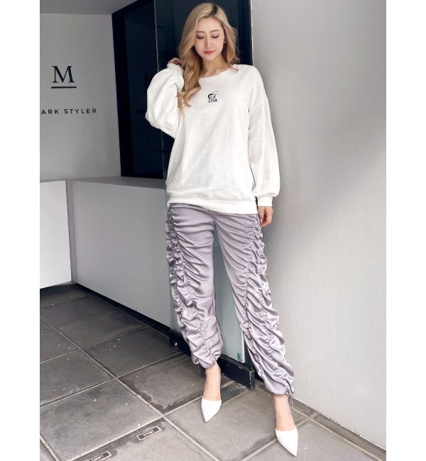 GYDA「サテンギャザーワイドパンツ」|その他|