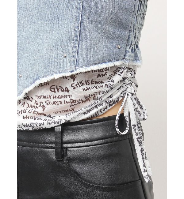 GYDA「GYDAデニムシアードッキングトップス」|Tシャツ・カットソー|