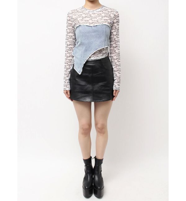 GYDA「GYDAデニムシアードッキングトップス」|Tシャツ・カットソー|