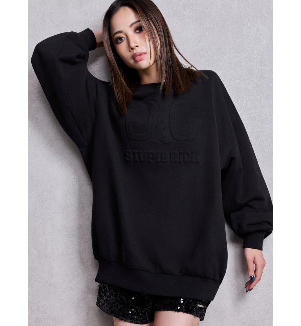 GYDA「Symmetry GYDAロゴembossトップス」|スウェット・ジャージ|ブラック