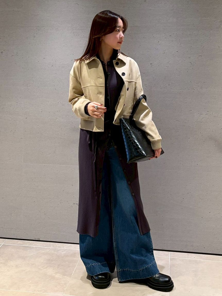 Mila Owen「ヘムデザインセミフレアデニムパンツ」|デニム|