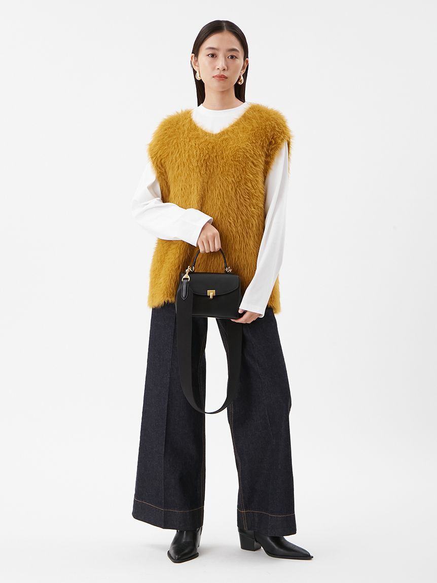 Mila Owen「ヘムデザインセミフレアデニムパンツ」|デニム|