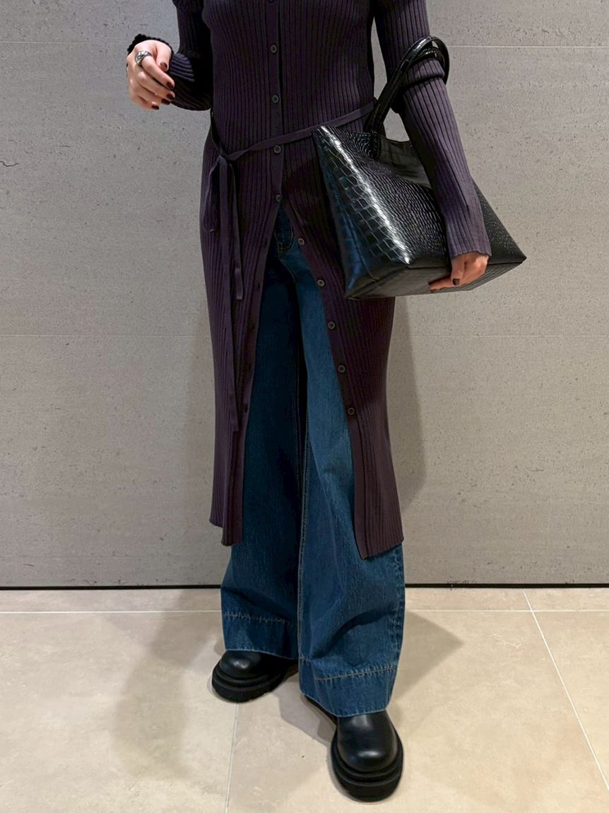 Mila Owen「ヘムデザインセミフレアデニムパンツ」|デニム|