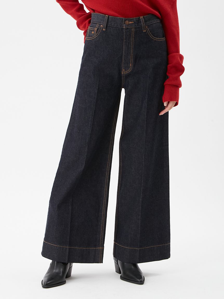 Mila Owen「ヘムデザインセミフレアデニムパンツ」|デニム|IND