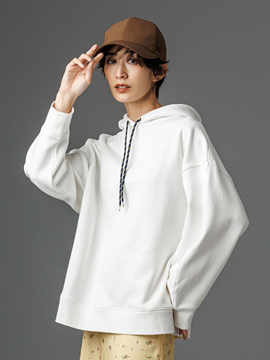 Mila Owen「フォルムスリーブ裏起毛フーディー」|パーカー|