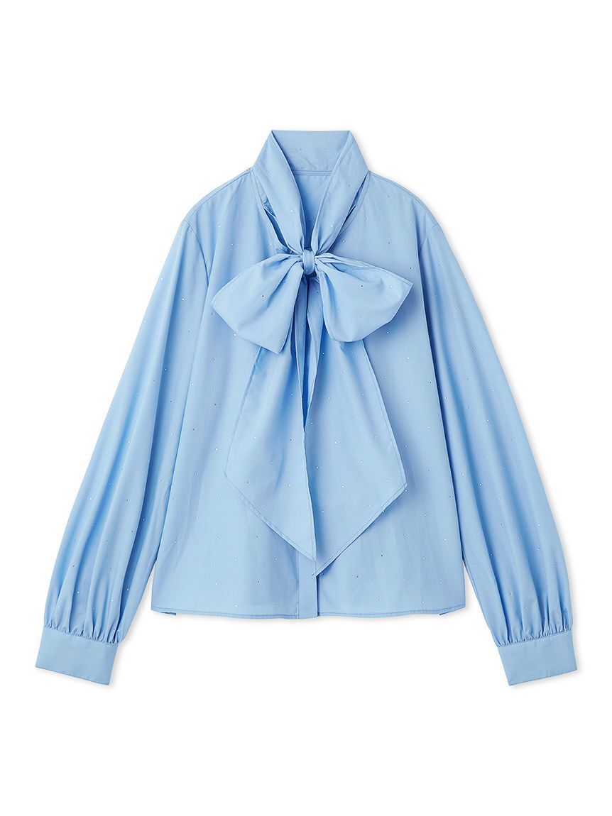 FURFUR「ビジュー付きボウタイブラウス」|シャツ・ブラウス|