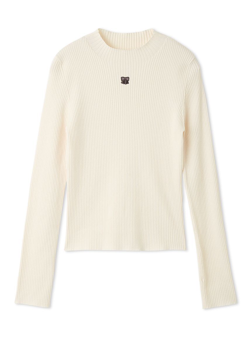 FURFUR「【限定カラー】リボン刺繍リブニットトップス」|ニット・セーター|
