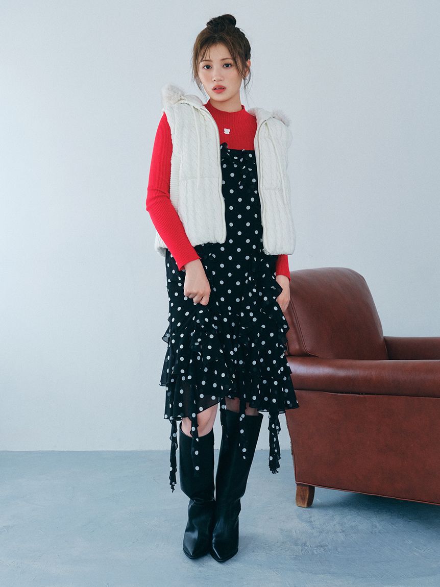 FURFUR「【限定カラー】リボン刺繍リブニットトップス」|ニット・セーター|