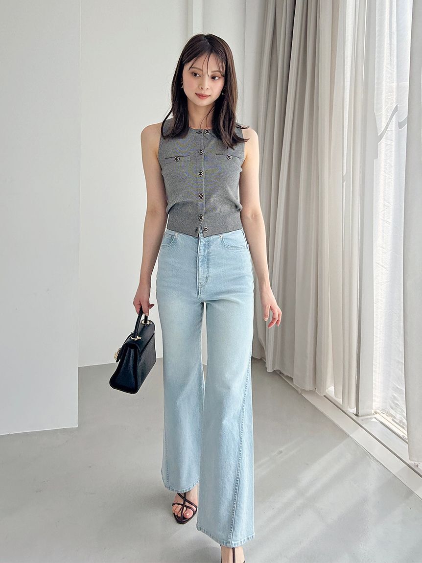 SNIDEL「【00サイズあり】Sustainableストレッチフレアデニムパンツ」|デニム|