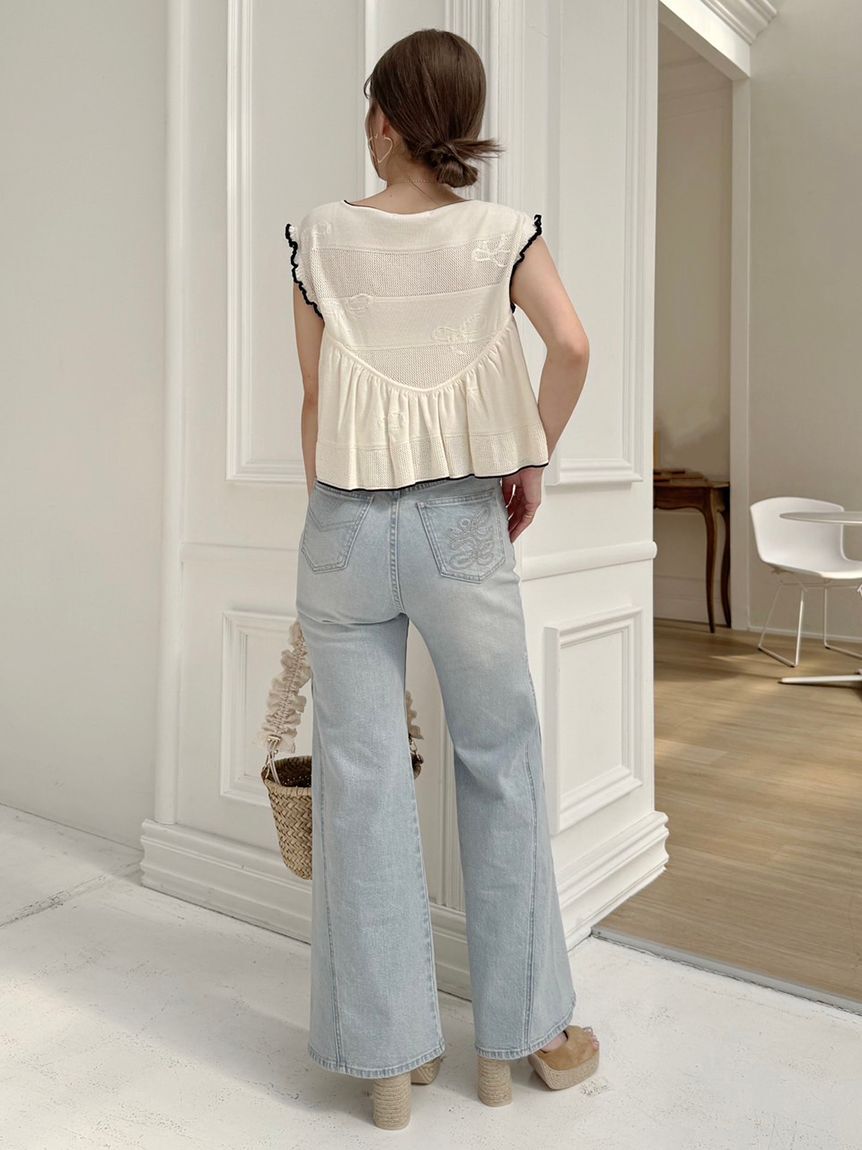 SNIDEL「【00サイズあり】Sustainableストレッチフレアデニムパンツ」|デニム|