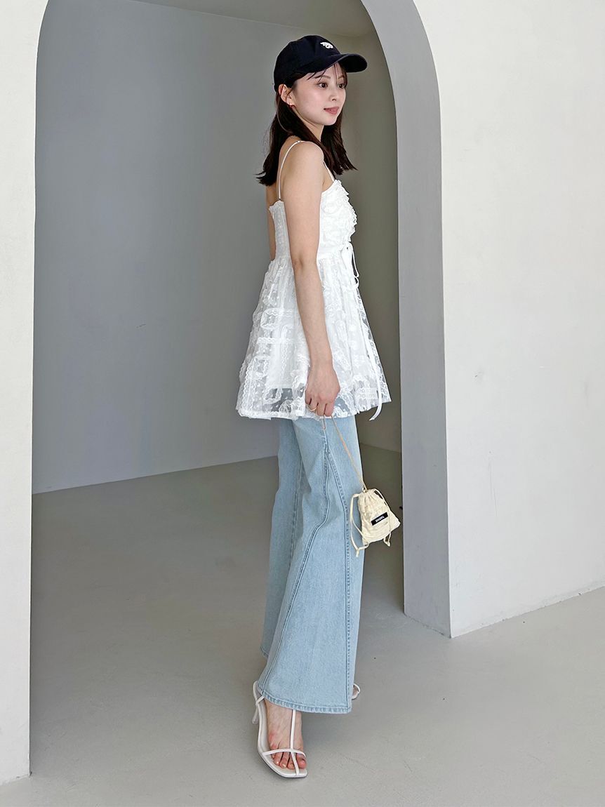 SNIDEL「【00サイズあり】Sustainableストレッチフレアデニムパンツ」|デニム|