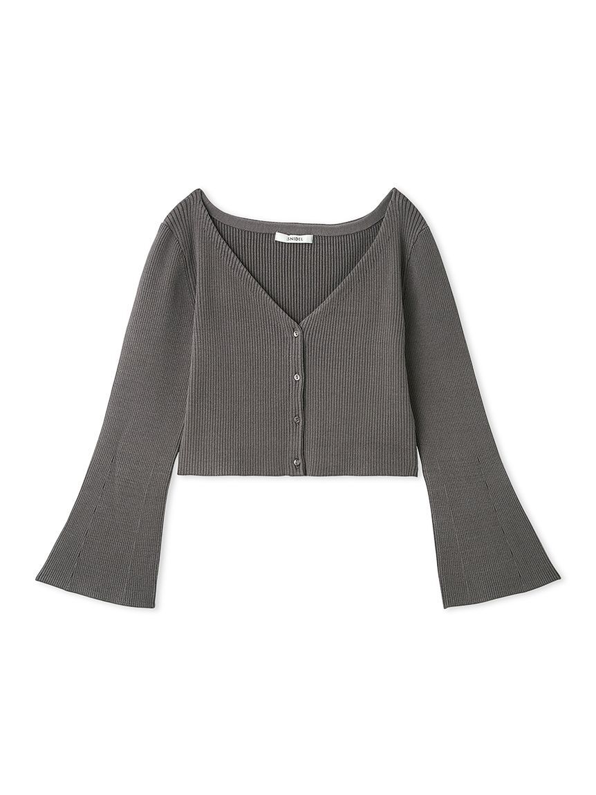 SNIDEL「フレアスリーブショートカーディガン」|カーディガン|GRY