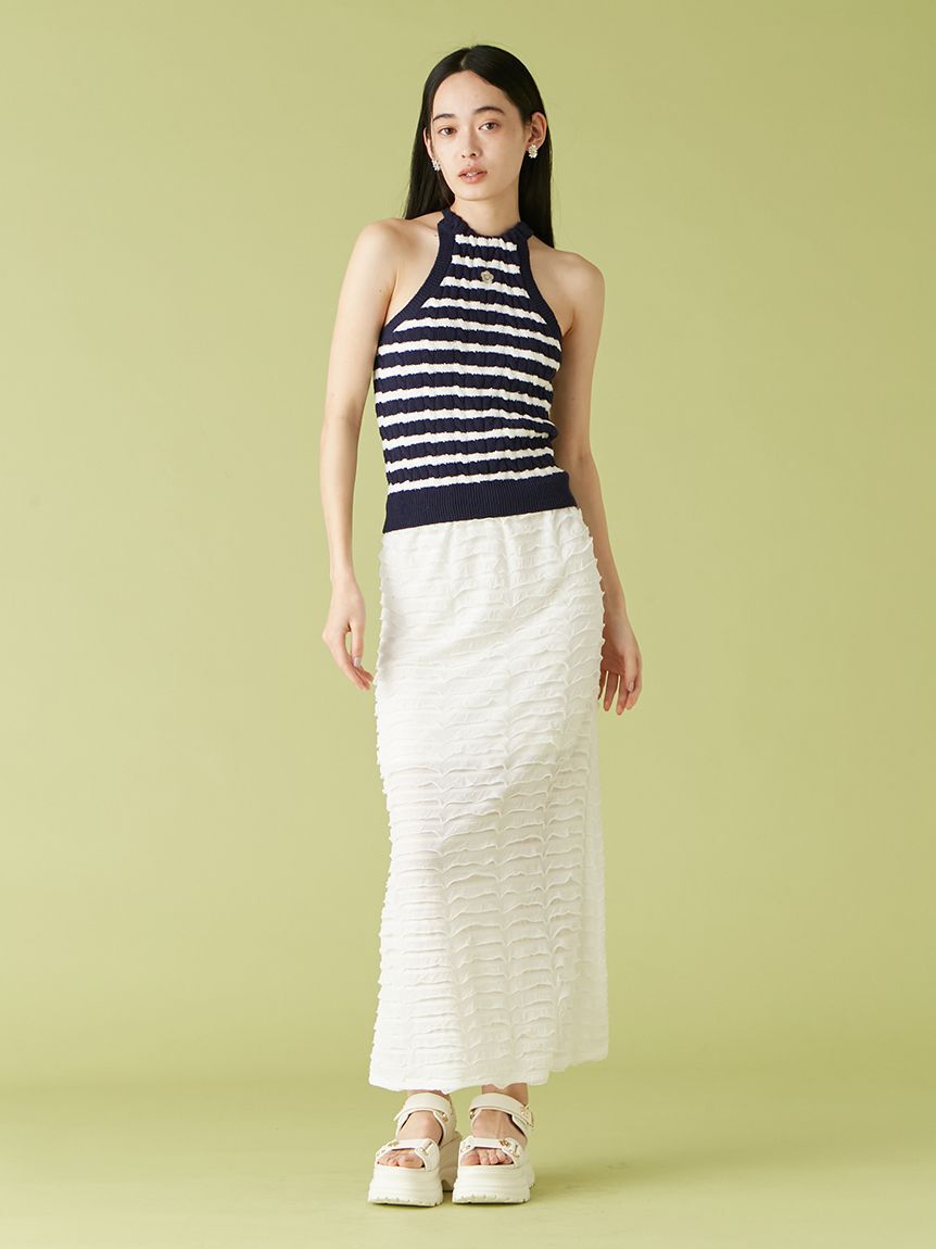 LILY BROWN「【LILY BROWN&times;MARY QUANT】デイジー刺繍アメスリケーブルニット」|ニット・セーター|