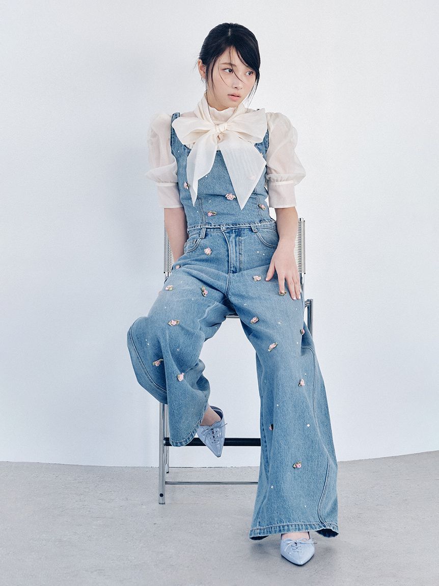 LILY BROWN「【WEB限定00サイズ】[L.B CANDY STOCK]バリエーションビジューデニムパンツ」|デニム|