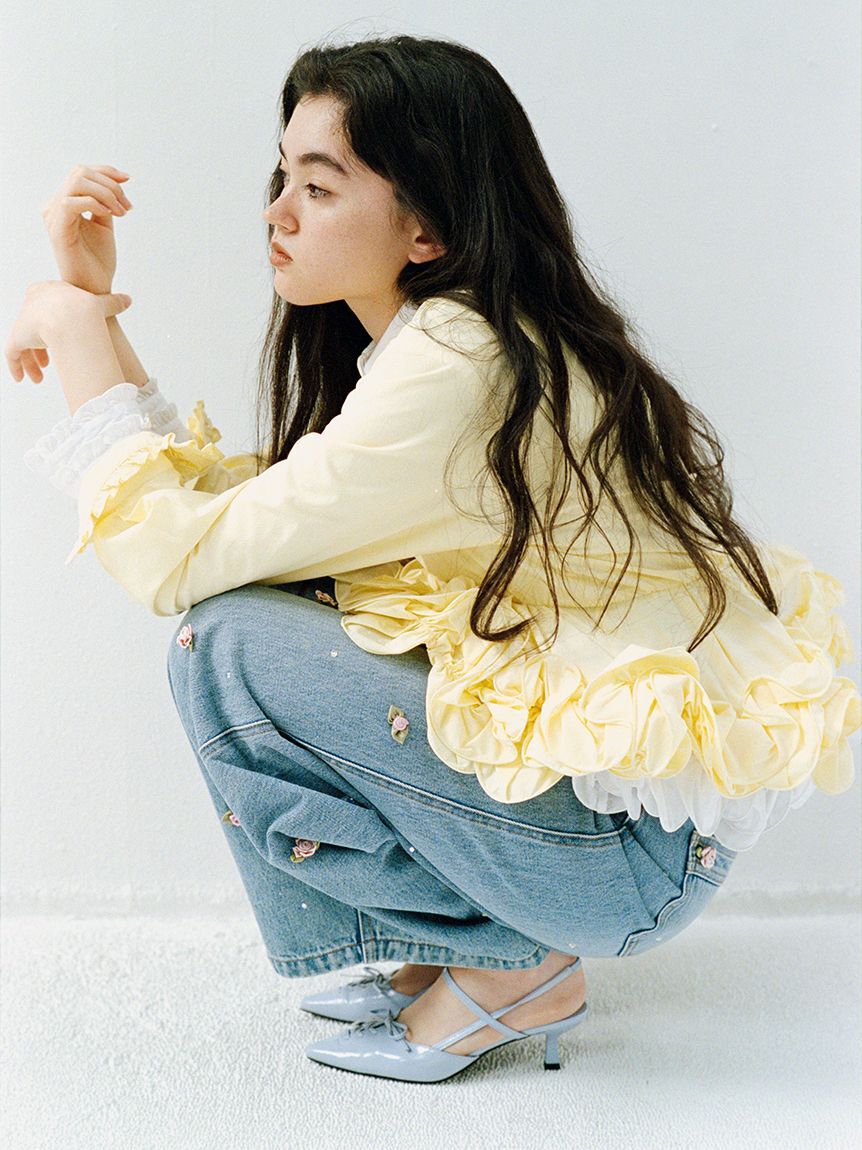 LILY BROWN「【WEB限定00サイズ】[L.B CANDY STOCK]バリエーションビジューデニムパンツ」|デニム|