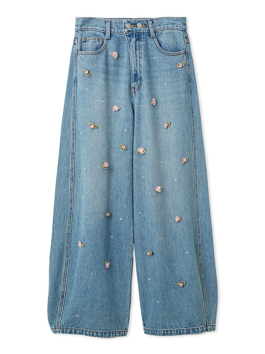 LILY BROWN「【WEB限定00サイズ】[L.B CANDY STOCK]バリエーションビジューデニムパンツ」|デニム|