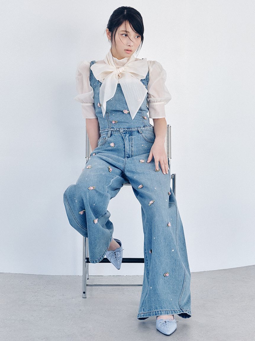 LILY BROWN「【WEB限定00サイズ】[L.B CANDY STOCK]バリエーションビジューデニムパンツ」|デニム|